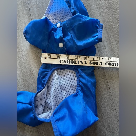 Pet dog blue raincoat with hood for small dog under 10 lbs - Picture 6 of 8